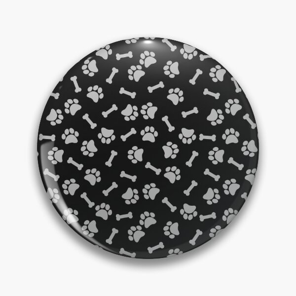 Item preview, Black And Silver Dog Paw And Bone Pattern designed and sold by pattern-archive.