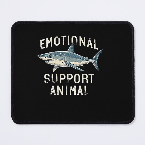 Item preview, Emotional Support Animal Funny Scary Shark Pun Humor Shark designed and sold by weirdcountry.