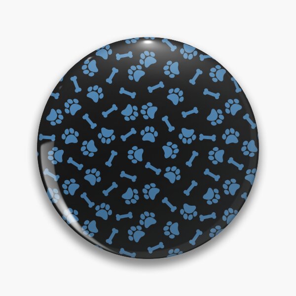 Item preview, Black And Steel Blue Dog Paw And Bone Pattern designed and sold by pattern-archive.