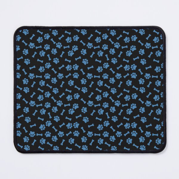 Item preview, Black And Steel Blue Dog Paw And Bone Pattern designed and sold by pattern-archive.
