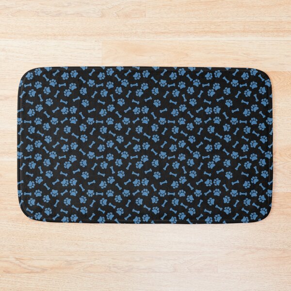 Item preview, Black And Steel Blue Dog Paw And Bone Pattern designed and sold by pattern-archive.