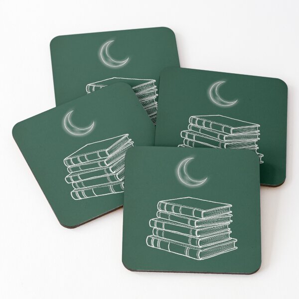 Item preview, Minimalist Book Stack Crescent Moon Dark Academia designed and sold by BoluCreative.