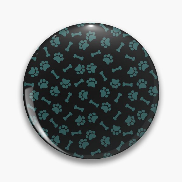 Item preview, Black And Teal Dog Paw And Bone Pattern designed and sold by pattern-archive.