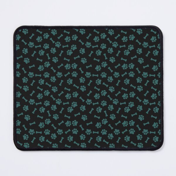 Item preview, Black And Teal Dog Paw And Bone Pattern designed and sold by pattern-archive.