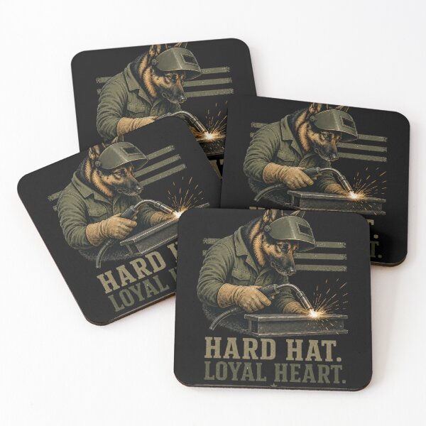 Item preview, Hard Hat Loyal Heart German Shepherd Welder Vintage Blue Collar Design designed and sold by RusticMeadow.