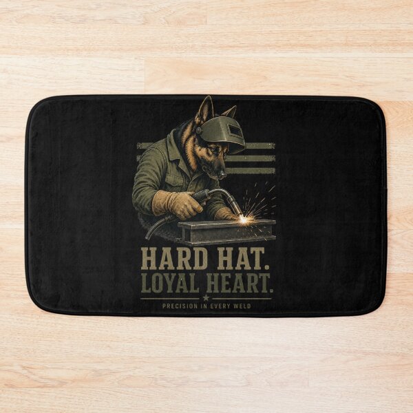 Item preview, Hard Hat Loyal Heart German Shepherd Welder Vintage Blue Collar Design designed and sold by RusticMeadow.