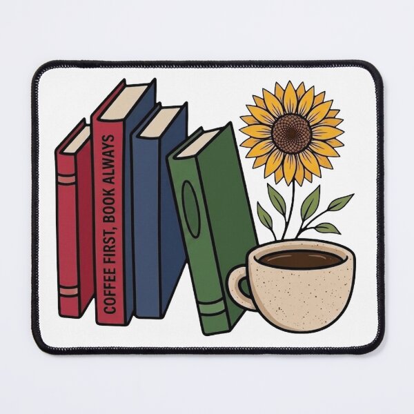 Item preview, Coffee First Book Always | Cozy Reading Cottagecore Books & Coffee Floral Illustration | Book Lover Aesthetic Design designed and sold by TheDigitalArtisianHub.