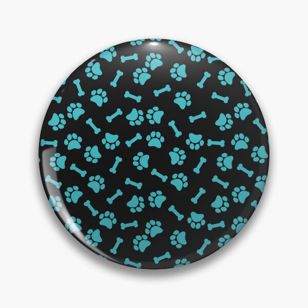 Item preview, Black And Turquoise Dog Paw And Bone Pattern designed and sold by pattern-archive.