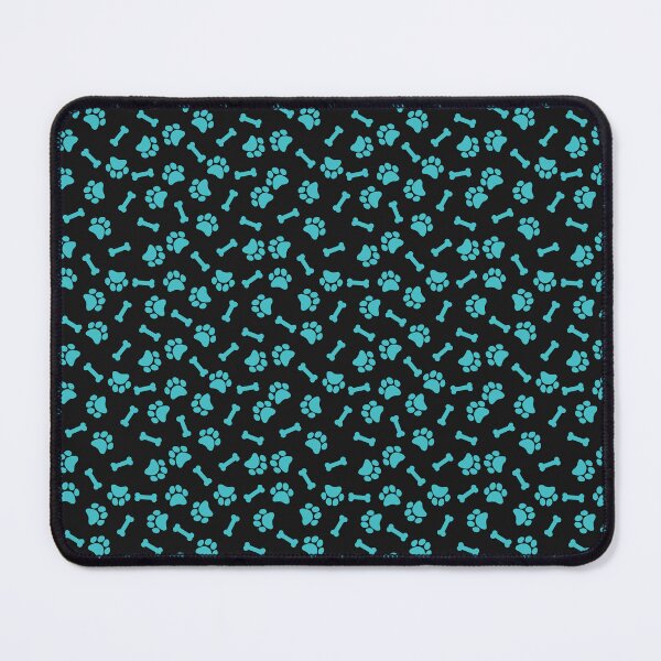 Item preview, Black And Turquoise Dog Paw And Bone Pattern designed and sold by pattern-archive.