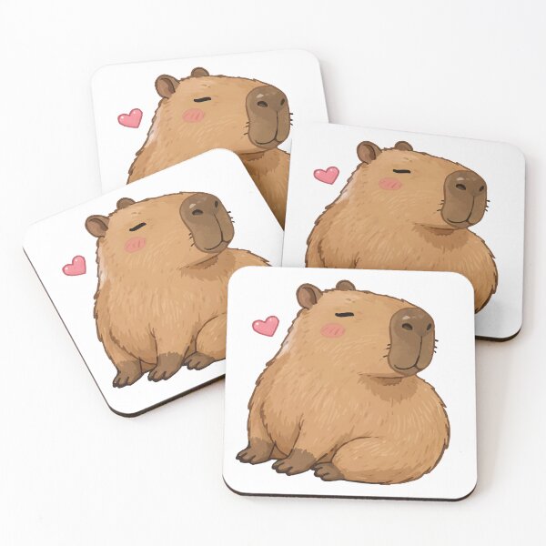 Item preview, Cute Capybara Sticker – Kawaii Capybara with Heart – Aesthetic Animal Sticker designed and sold by KenyCanales.