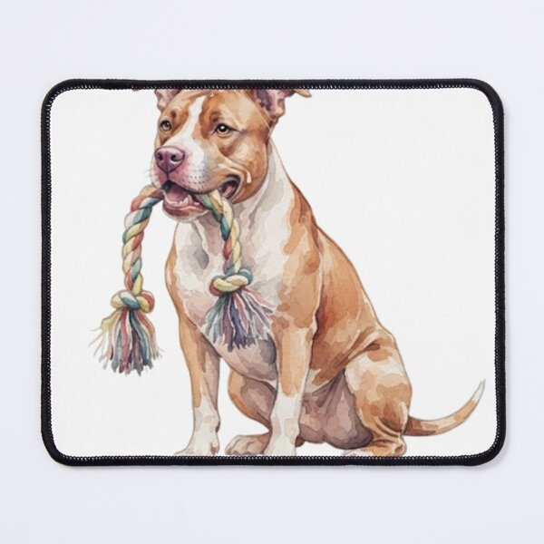 Item preview, Watercolor American Pitbull sitting designed and sold by TheMagicIcon.