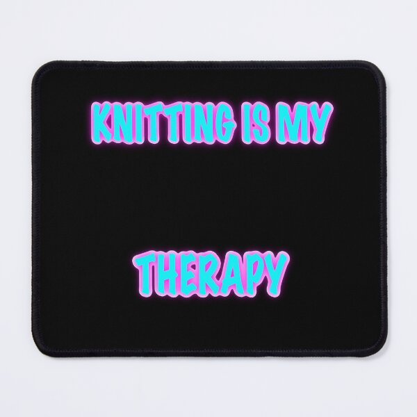 Item preview, Knitting Is My Therapy Sticker – Funny Knitting Neon Quote designed and sold by ArtyWares.