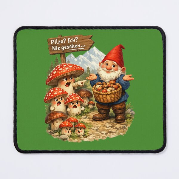 Item preview, Funny Mushroom Picker Gnome – Pilze? Ich? Nie gesehen! Alpine Forest Humor designed and sold by Alpine-Ink.