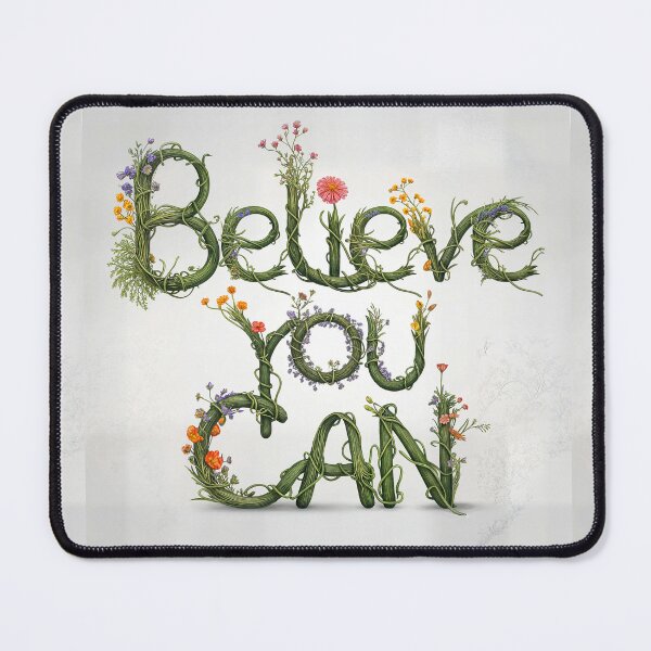 Item preview, Believe You Can — Inspirational Floral Typography of Green Vines and Wildflowers designed and sold by LisaMise.