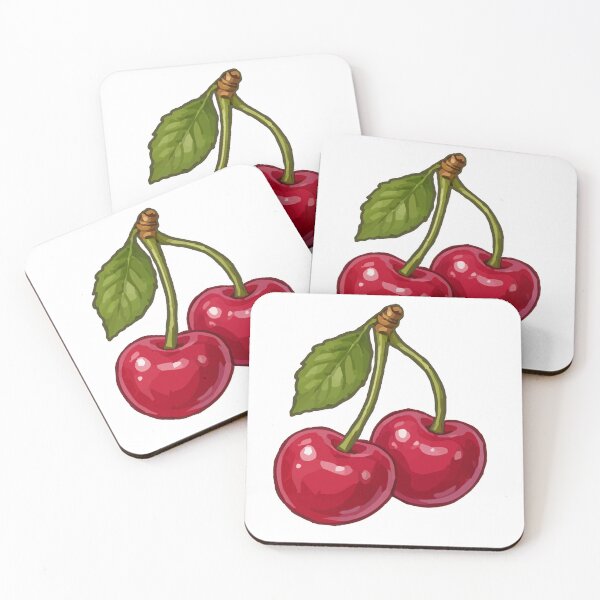 Item preview, Cute Cherry Sticker – Aesthetic Red Cherries – Kawaii Fruit Sticker   designed and sold by KenyCanales.