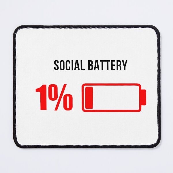 Item preview, Social Battery 1% Funny Introvert Minimalist Design designed and sold by Miss Lotus Studio.