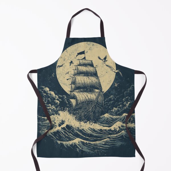 Item preview, Vintage Moonlit Pirate Ship T-Shirt | Sailing Ship Ocean Waves Retro Nautical Graphic | Maritime Adventure Design designed and sold by Vvmd.
