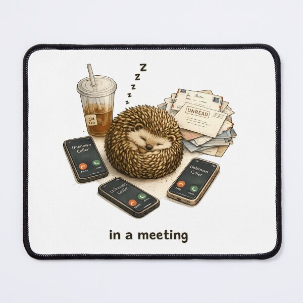 Item preview, Funny Sleeping Hedgehog busy Meeting Sticker designed and sold by Spectre Creates.