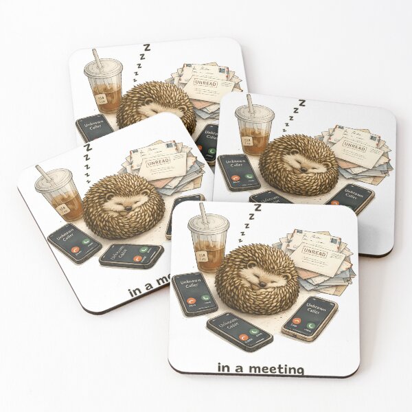 Item preview, Funny Sleeping Hedgehog busy Meeting Sticker designed and sold by Spectre Creates.