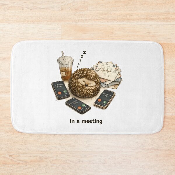 Item preview, Funny Sleeping Hedgehog busy Meeting Sticker designed and sold by Spectre Creates.