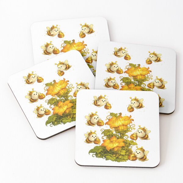Item preview, Cute Bee Ghosts & Glowing Pumpkin Flowers | Kawaii Halloween Bees | Ghost Pollinators | Whimsical Autumn Garden | Cozy Spooky Nature Art designed and sold by MrDev.