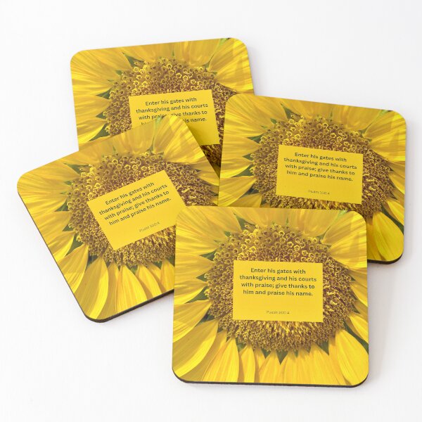 Item preview, Psalm 100 sunflower background  designed and sold by happytraveller1.
