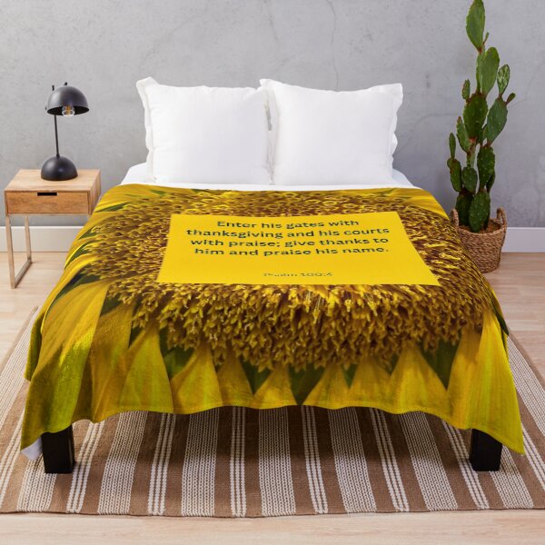 Item preview, Psalm 100 sunflower background designed and sold by happytraveller1.