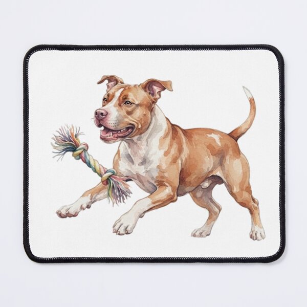 Item preview, Watercolor American Pitbull playing designed and sold by TheMagicIcon.