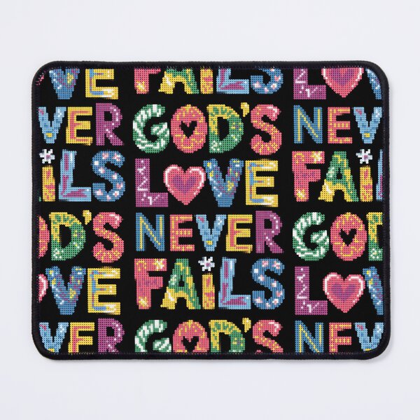 Item preview, God's Love Never Fails Colorful Geometric Typography Christian Design designed and sold by A-C-G.