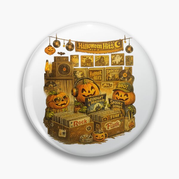 Item preview, Halloween Record Store Pumpkins | Vintage Vinyl Jack-o'-Lanterns | Spooky Music Lover | Retro Halloween DJ | Cozy Autumn Record Shop designed and sold by MrDev.