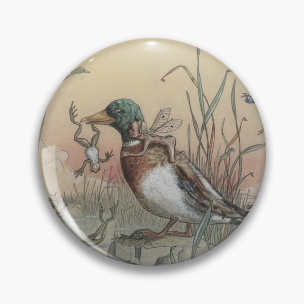 Item preview, The Duck and the Fairies by Harold Gaze - Vintage Fairy Art Whimsical Duck Pond Illustration for Cottagecore Lovers designed and sold by RickE.