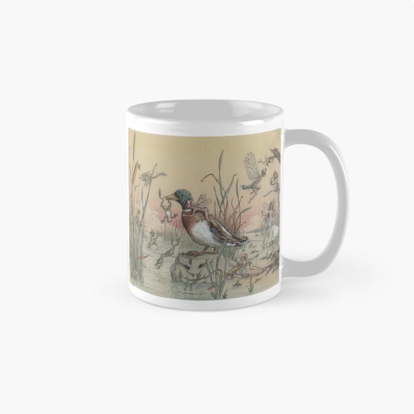 Item preview, The Duck and the Fairies by Harold Gaze - Vintage Fairy Art Whimsical Duck Pond Illustration for Cottagecore Lovers designed and sold by RickE.