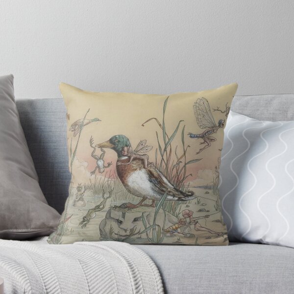 Item preview, The Duck and the Fairies by Harold Gaze - Vintage Fairy Art Whimsical Duck Pond Illustration for Cottagecore Lovers designed and sold by RickE.