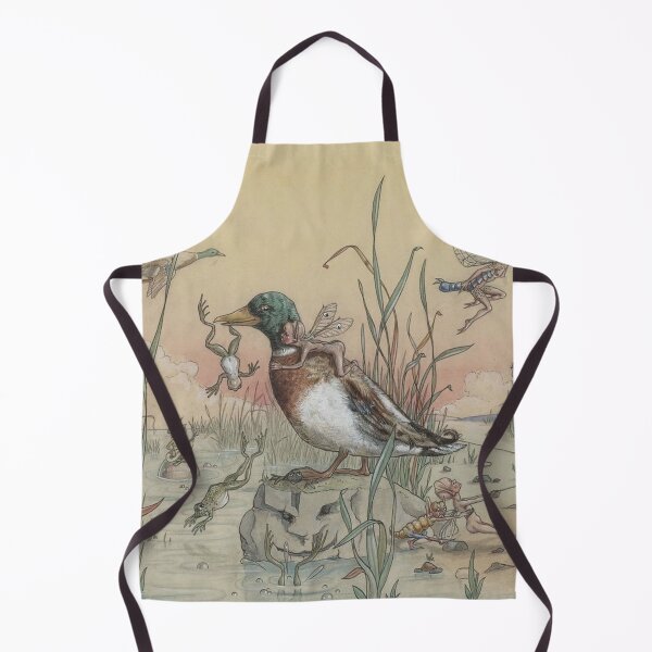 Item preview, The Duck and the Fairies by Harold Gaze - Vintage Fairy Art Whimsical Duck Pond Illustration for Cottagecore Lovers designed and sold by RickE.