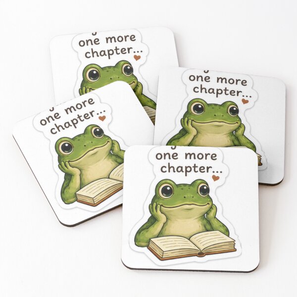 Item preview, Just One More Chapter Frog Sticker designed and sold by AtlasPixel.