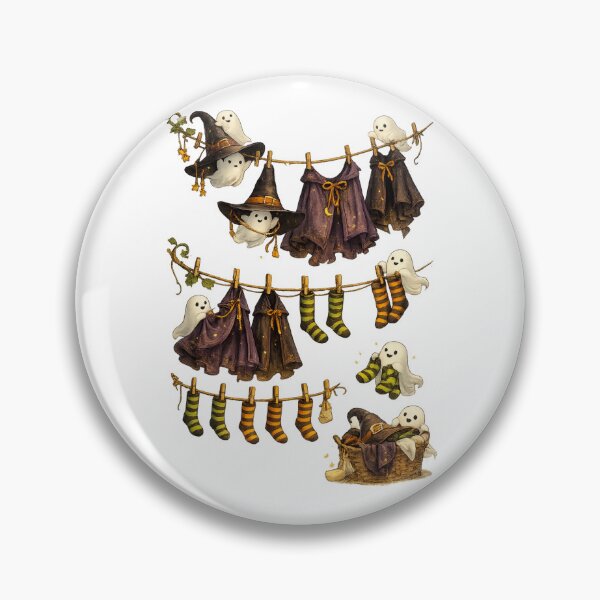 Item preview, Ghost Halloween Laundry | Cute Witch Clothesline | Cozy Spooky Ghosts | Whimsical Halloween Decor | Kawaii Autumn Witchcore | Cottagecore Halloween designed and sold by MrDev.