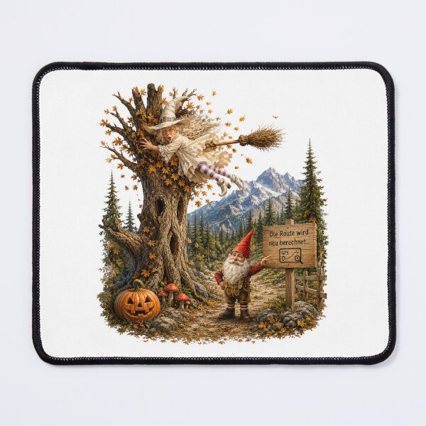 Item preview, Die Route wird neu berechnet... – Funny Halloween Witch & Alpine Gnome Design designed and sold by Alpine-Ink.