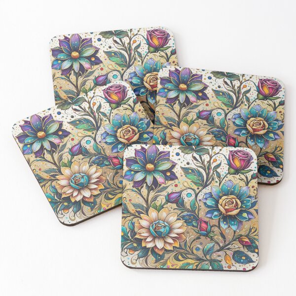 Item preview, Vintage Blue and Yellow Floras designed and sold by Beyond The Canvas.
