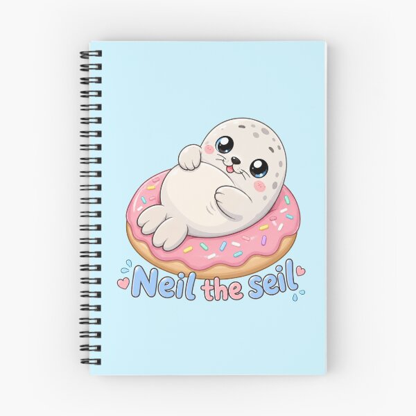 Item preview, Neil the Seal Cute Baby Seal on Pink Donut Kawaii Animal Design designed and sold by hypertype01.