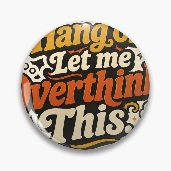 Item preview, Professional Overthinker Funny Vintage Badge Sticker designed and sold by RedRubyBubble.