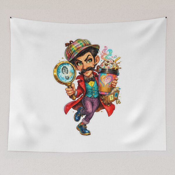 Item preview, Funny Detective Cartoon designed and sold by AlexLineArt.