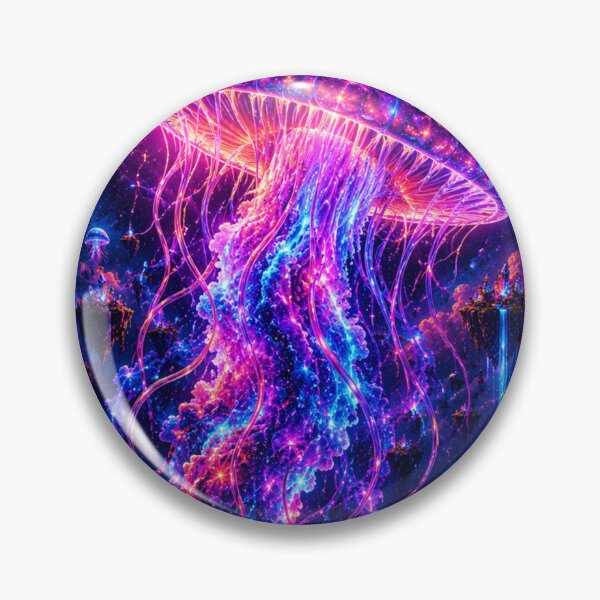 Item preview, Cosmic Neon Jellyfish – Synthwave Fantasy Galaxy Ocean Dreamscape Retro Sunset Art designed and sold by NAJURE.