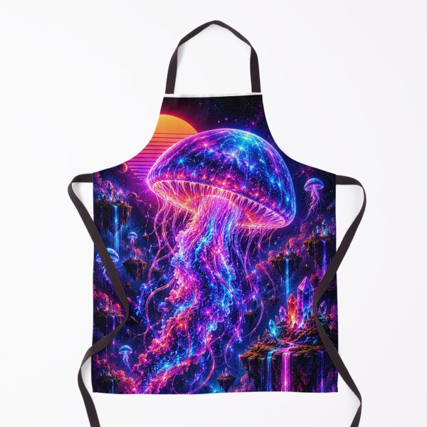 Item preview, Cosmic Neon Jellyfish – Synthwave Fantasy Galaxy Ocean Dreamscape Retro Sunset Art designed and sold by NAJURE.