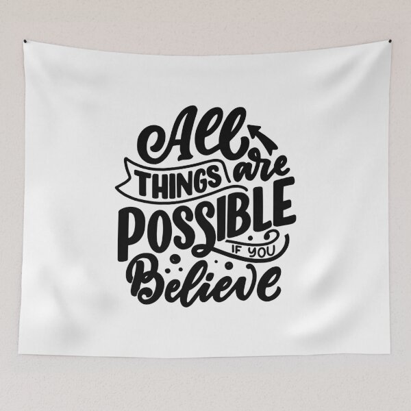 Item preview, All Things Are Possible If You Believe Motivational Inspirational Positive Mindset designed and sold by RetroMini2026.