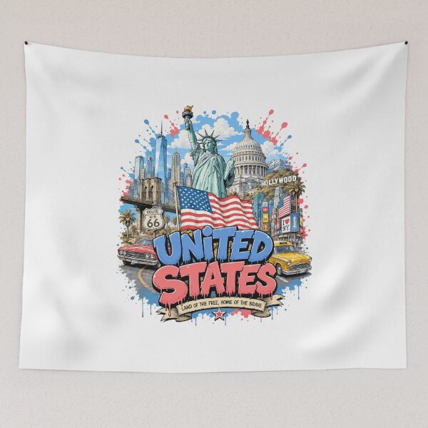 Item preview, United States Urban Graffiti Travel Vintage Design designed and sold by AtuqStudio.