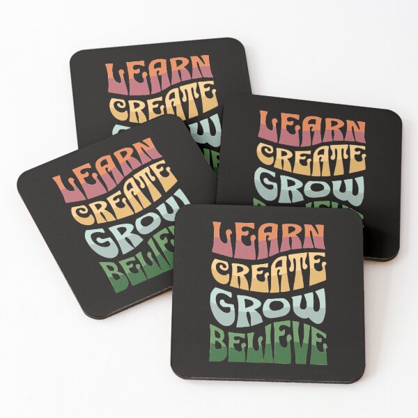 Item preview, Learn create grow believe retro warp mantra designed and sold by glowvim.