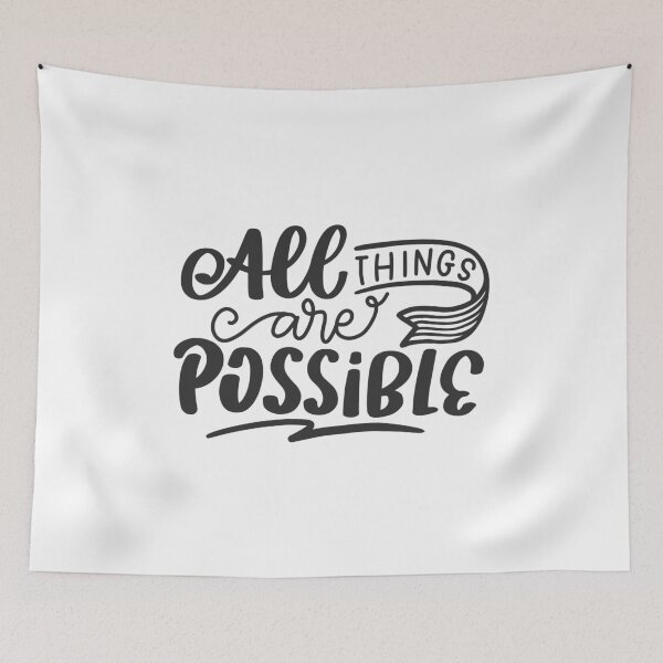 Item preview, All Things Are Possible Motivational Quote Inspirational Positive Mindset designed and sold by RetroMini2026.