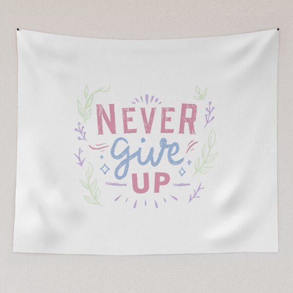 Item preview, Never Give Up Motivational Inspirational Perseverance Quote designed and sold by RetroMini2026.