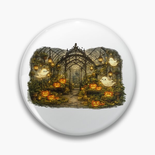 Item preview, Haunted Greenhouse Ghosts | Cozy Halloween Conservatory | Cute Ghost Pumpkin Garden | Cottagecore Halloween | Whimsical Autumn Greenhouse | Spooky Garden Art designed and sold by MrDev.