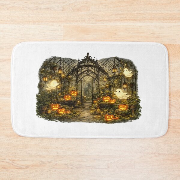 Item preview, Haunted Greenhouse Ghosts | Cozy Halloween Conservatory | Cute Ghost Pumpkin Garden | Cottagecore Halloween | Whimsical Autumn Greenhouse | Spooky Garden Art designed and sold by MrDev.